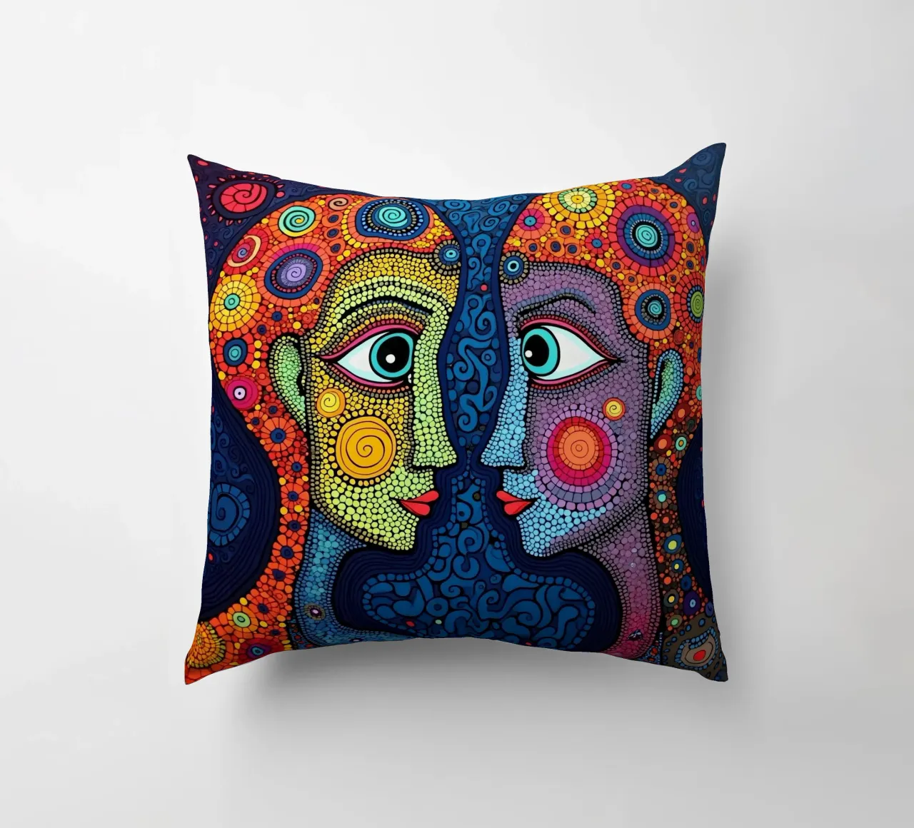 Specchio_3_Stile Hundertwasser cuscino da AI-Portraits by LK
