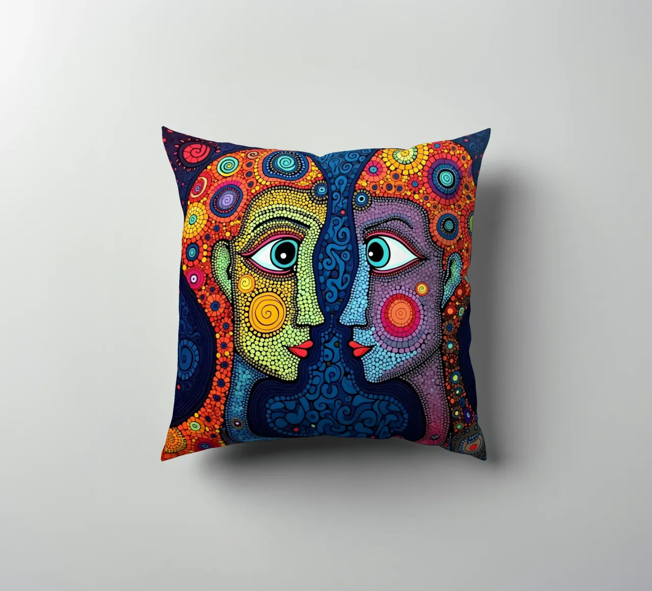 Specchio_3_Stile Hundertwasser cuscino da AI-Portraits by LK