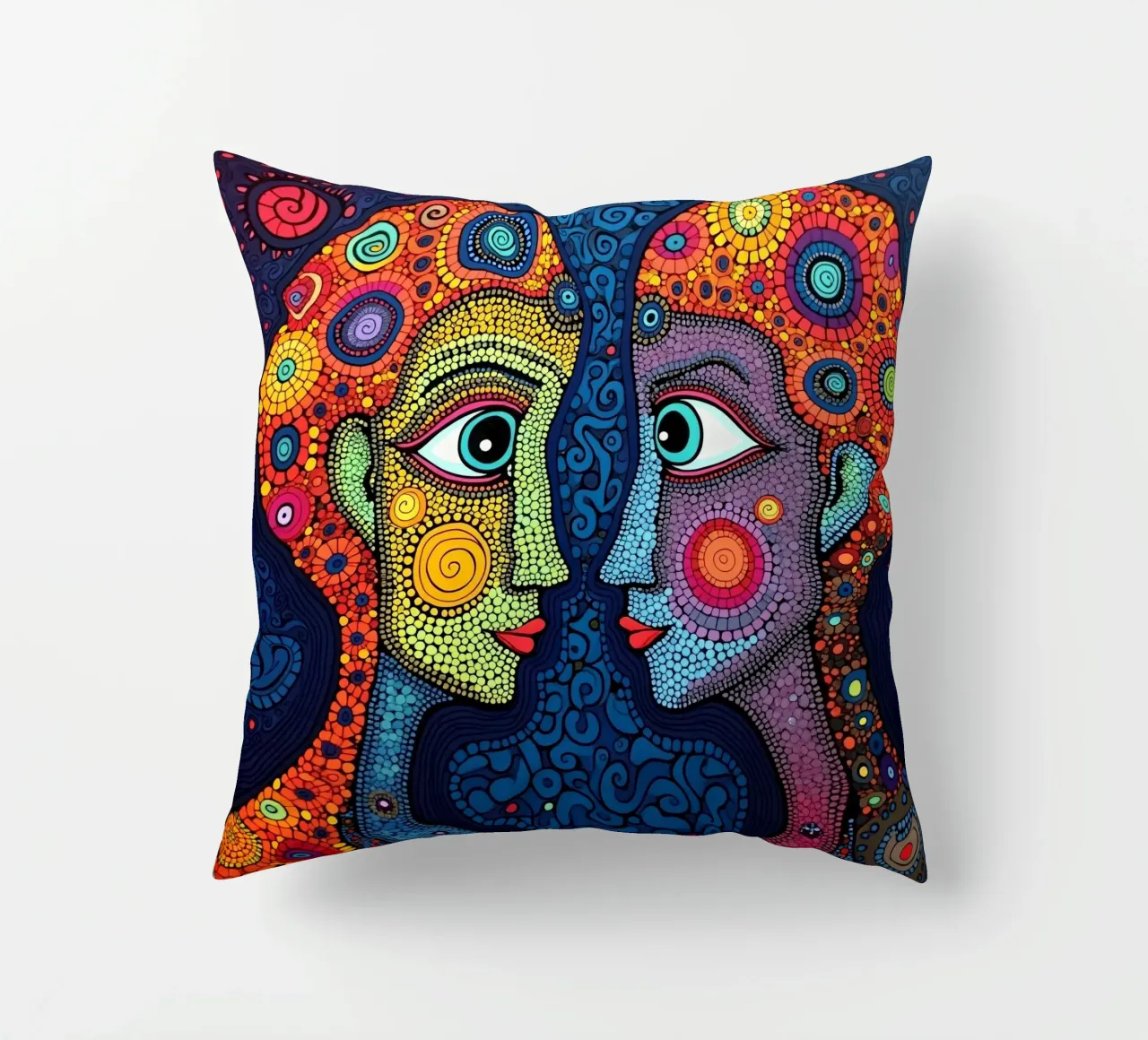 Specchio_3_Stile Hundertwasser cuscino da AI-Portraits by LK