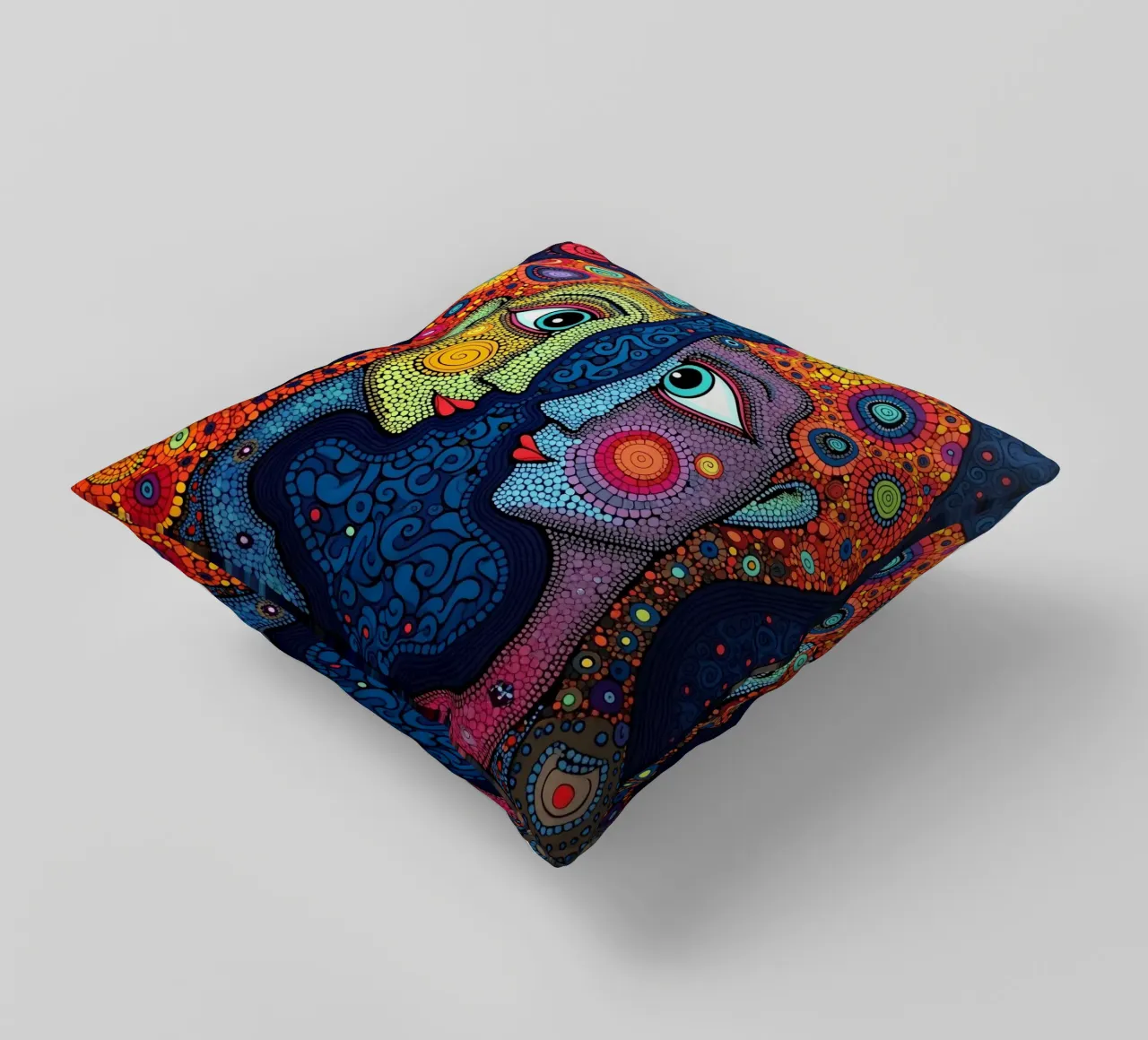 Specchio_3_Stile Hundertwasser cuscino da AI-Portraits by LK