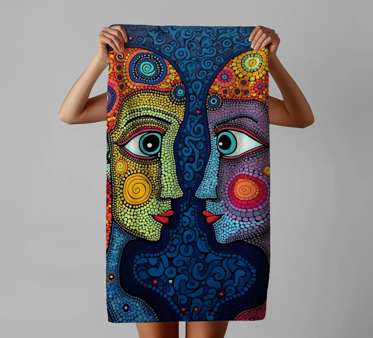 Specchio_3_Stile Hundertwasser asciugamano da bagno da AI-Portraits by LK