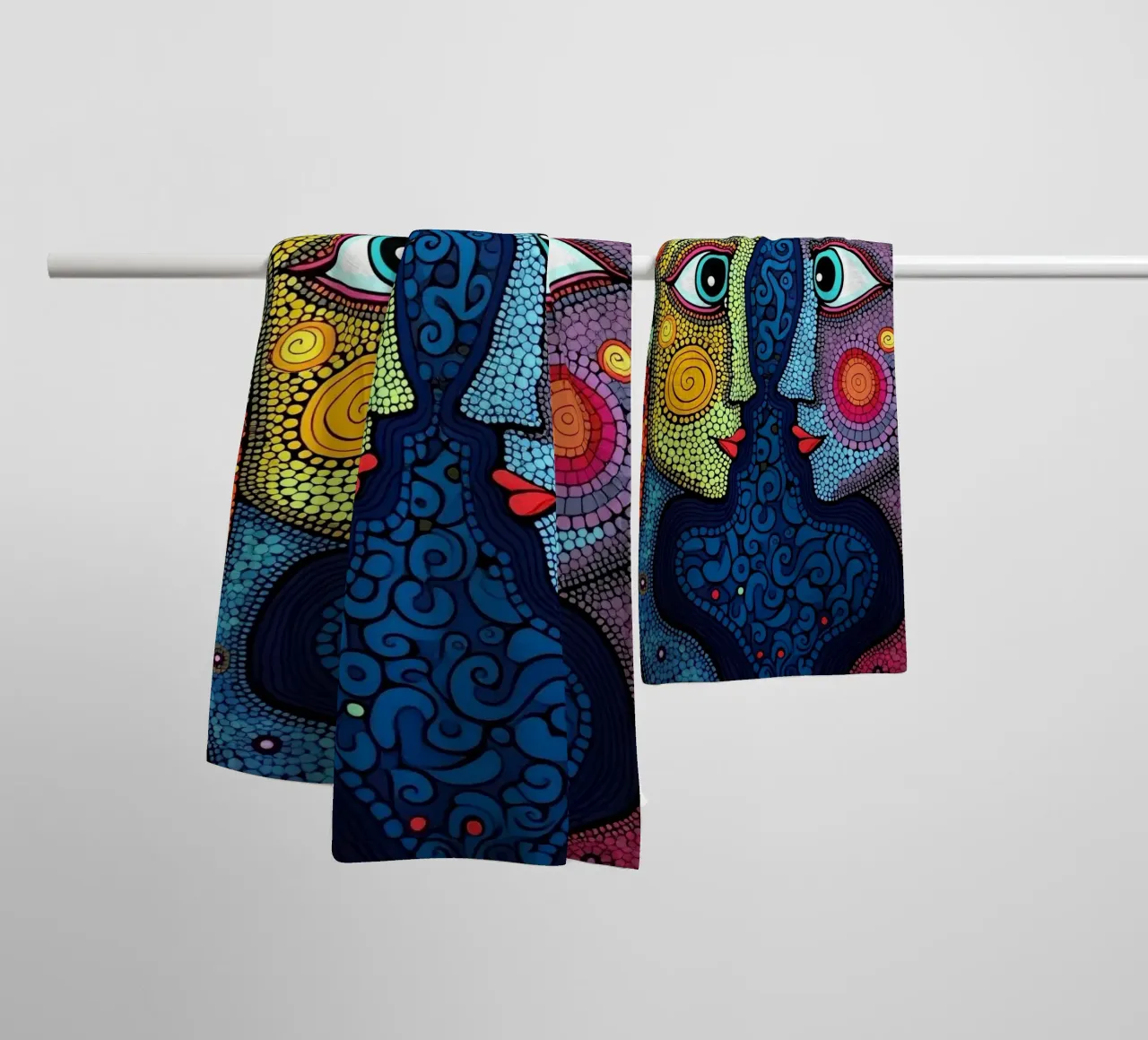 Specchio_3_Stile Hundertwasser asciugamano da bagno da AI-Portraits by LK