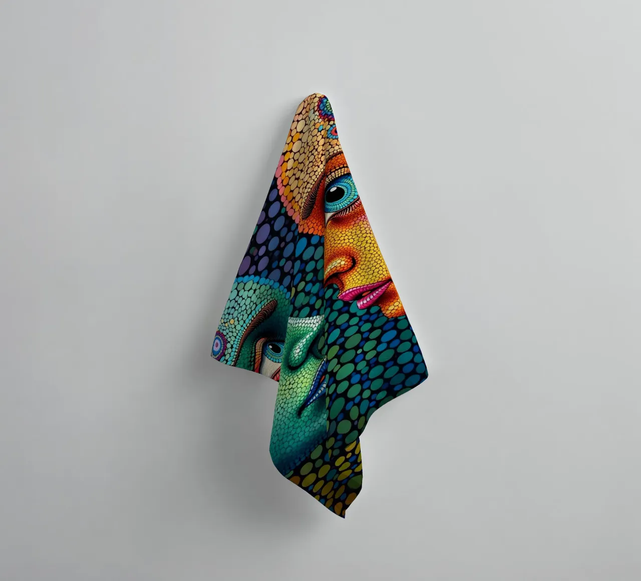 Mirror_5_Style Hundertwasser towel by AI-Portraits by LK