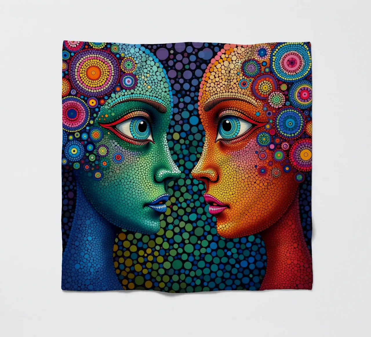 Specchio_5_Stile Hundertwasser coperta in pile da AI-Portraits by LK