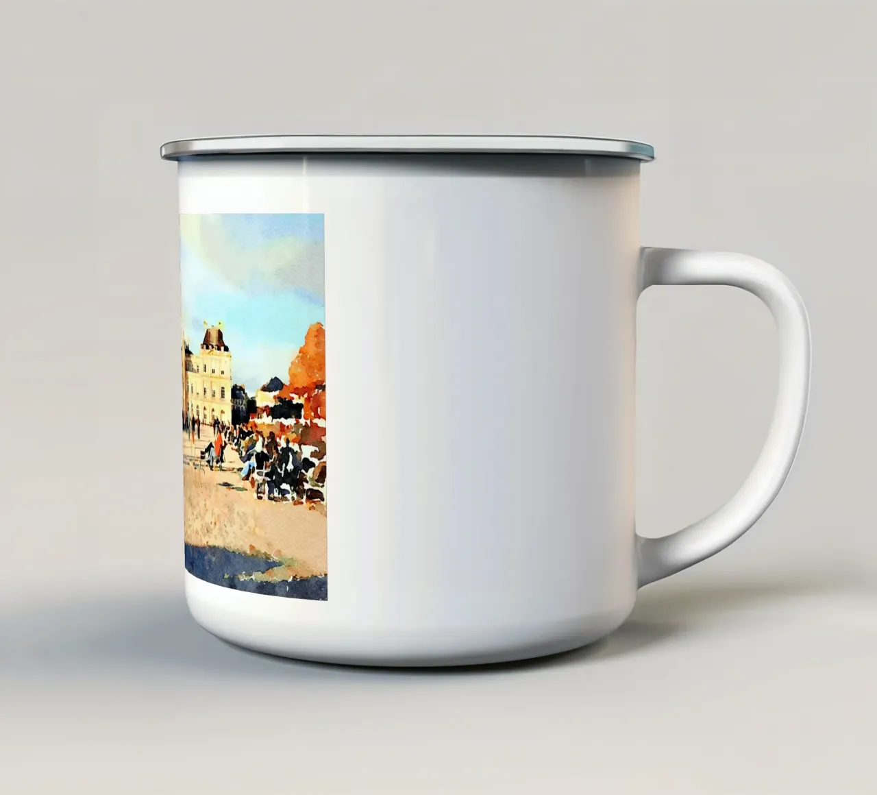 A Parigi tazza in smalto da Massimo Frascogna