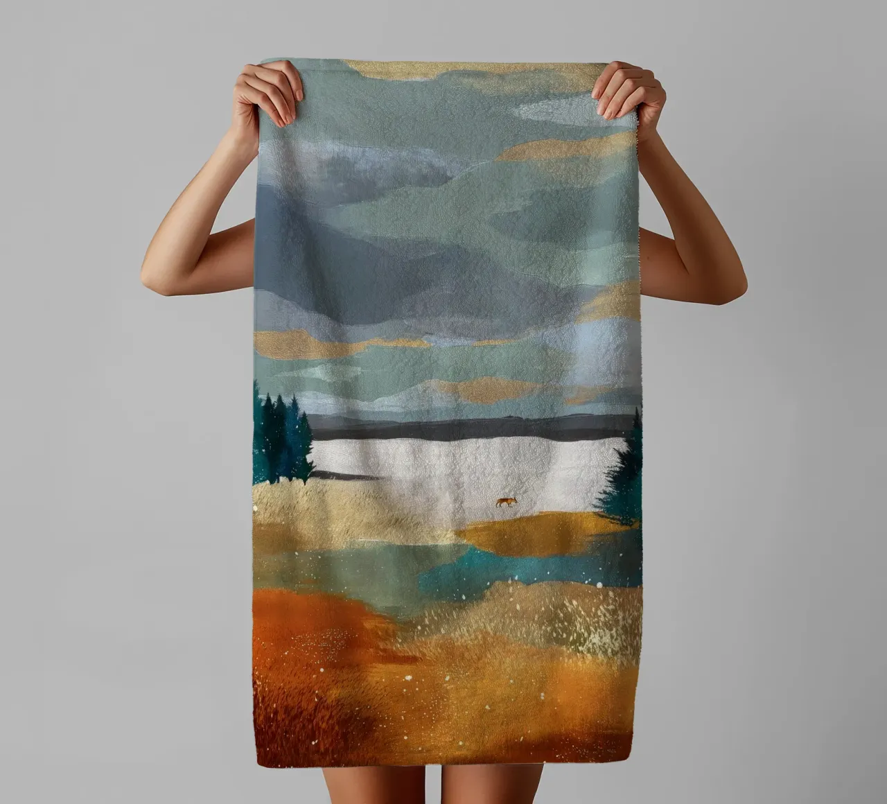 Between Pines and Clouds towel by Dune