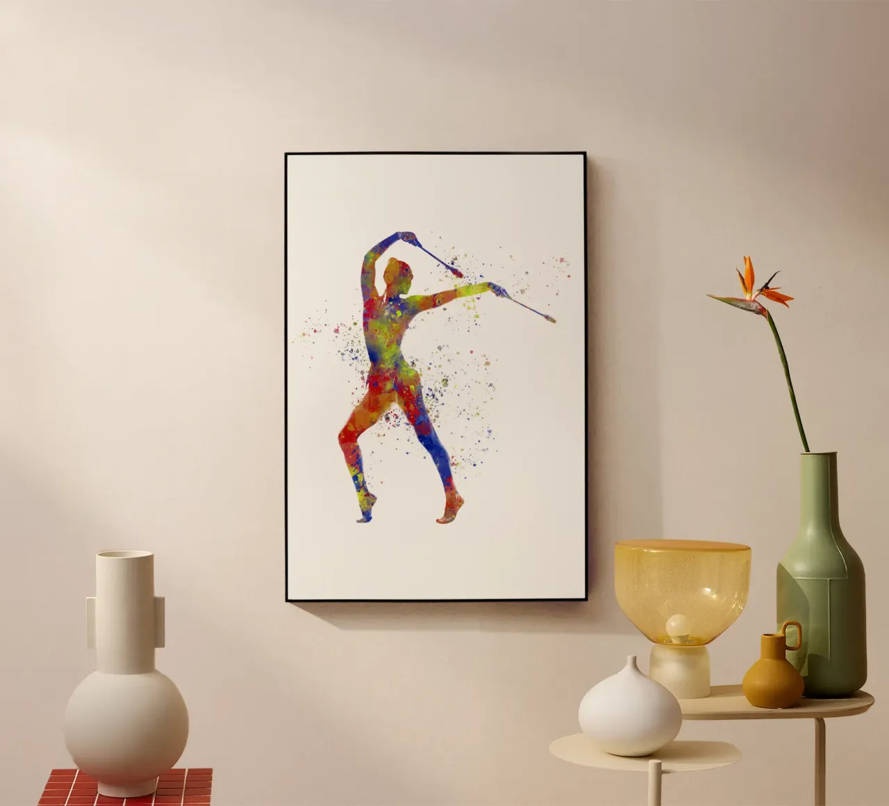 Ginnastica ritmica in acquerello plexiglass da ⚽ Sports Pulse