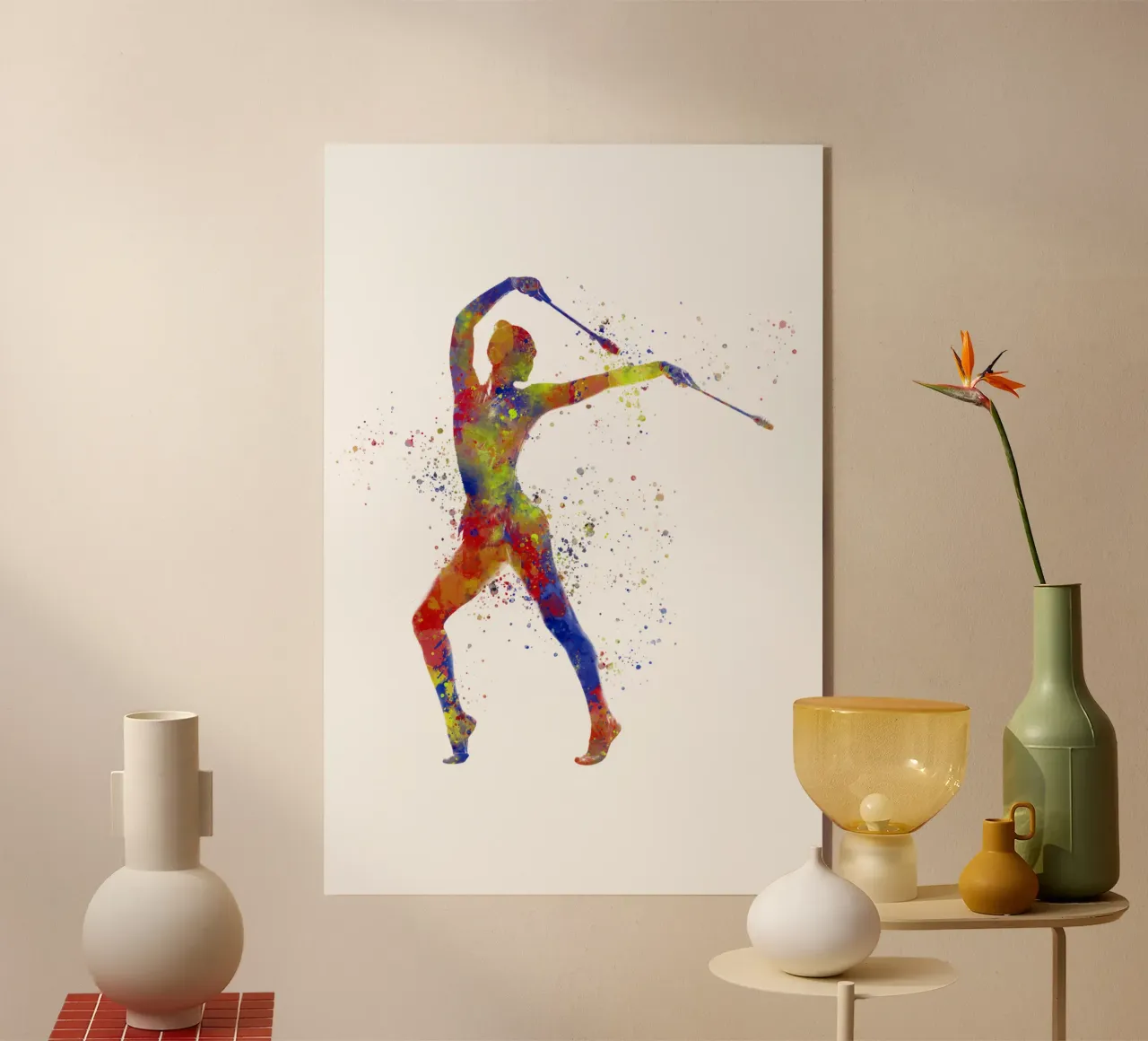 Ginnastica ritmica in acquerello plexiglass da ⚽ Sports Pulse