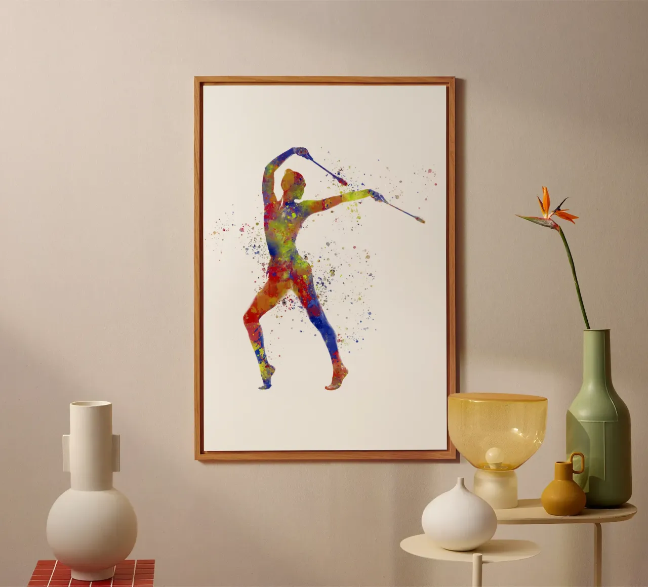 Ginnastica ritmica in acquerello alluminio dibond da ⚽ Sports Pulse