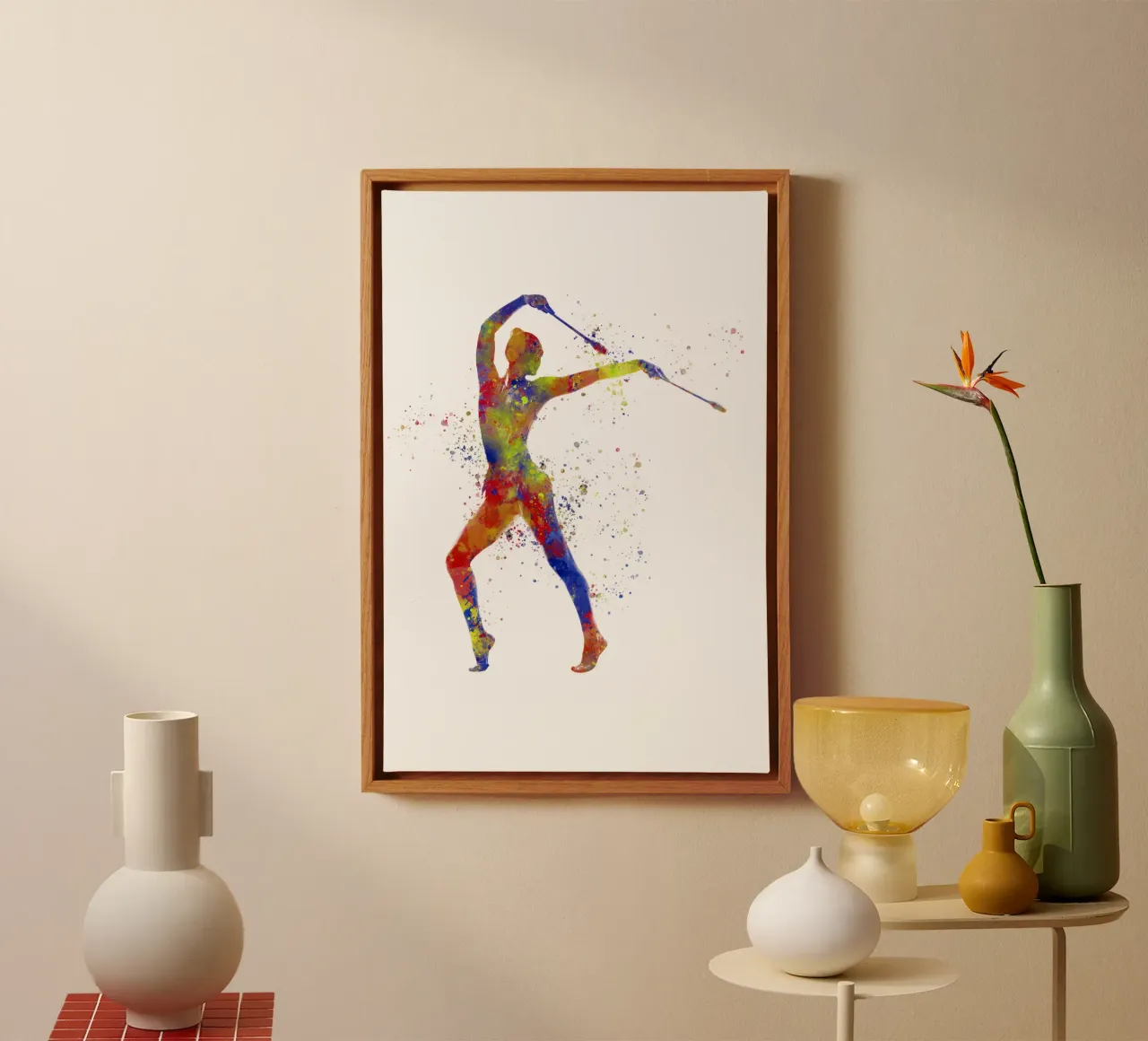 Ginnastica ritmica in acquerello tela con Cornice a cassetta da ⚽ Sports Pulse