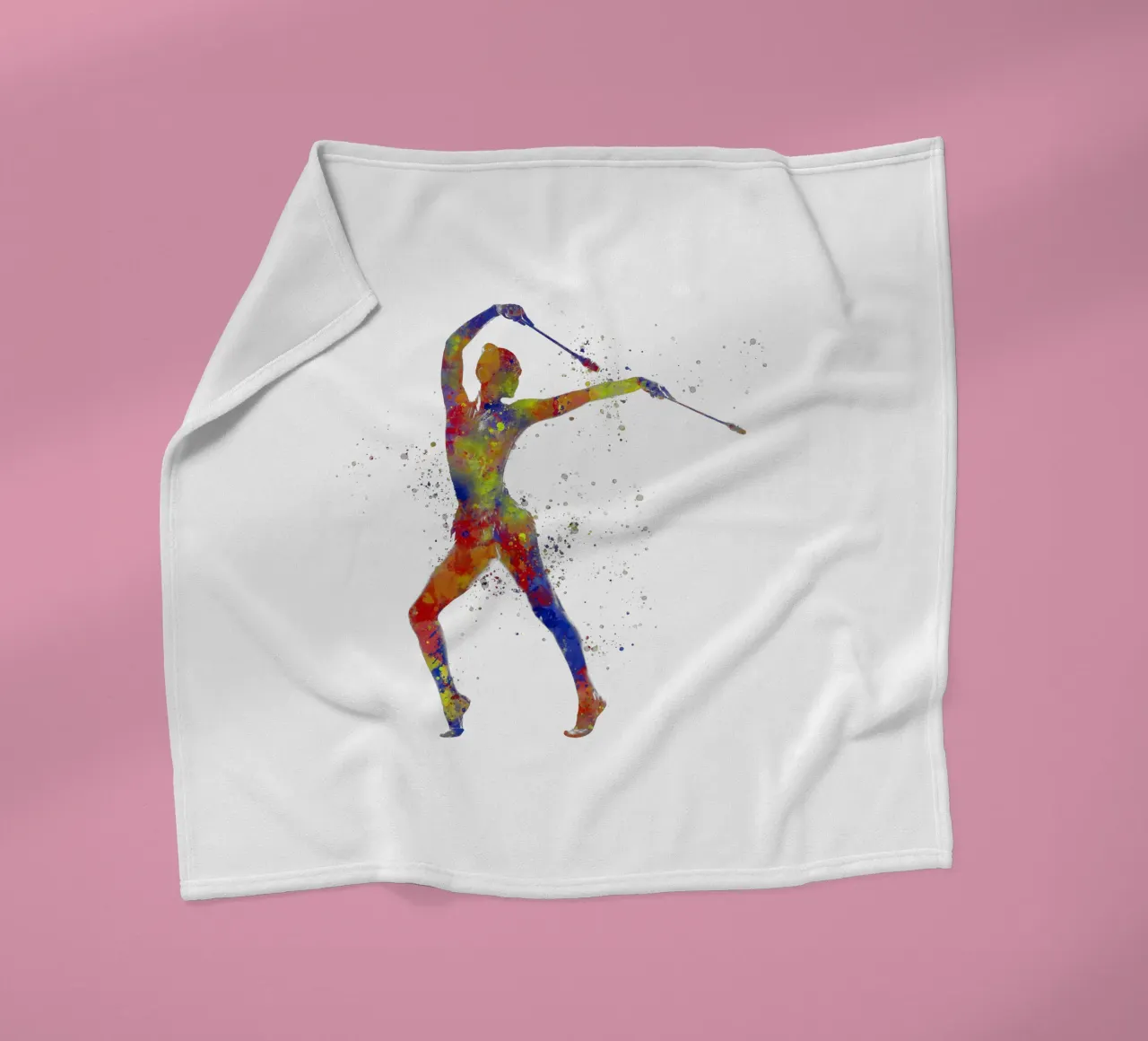Ginnastica ritmica in acquerello coperta in pile da ⚽ Sports Pulse