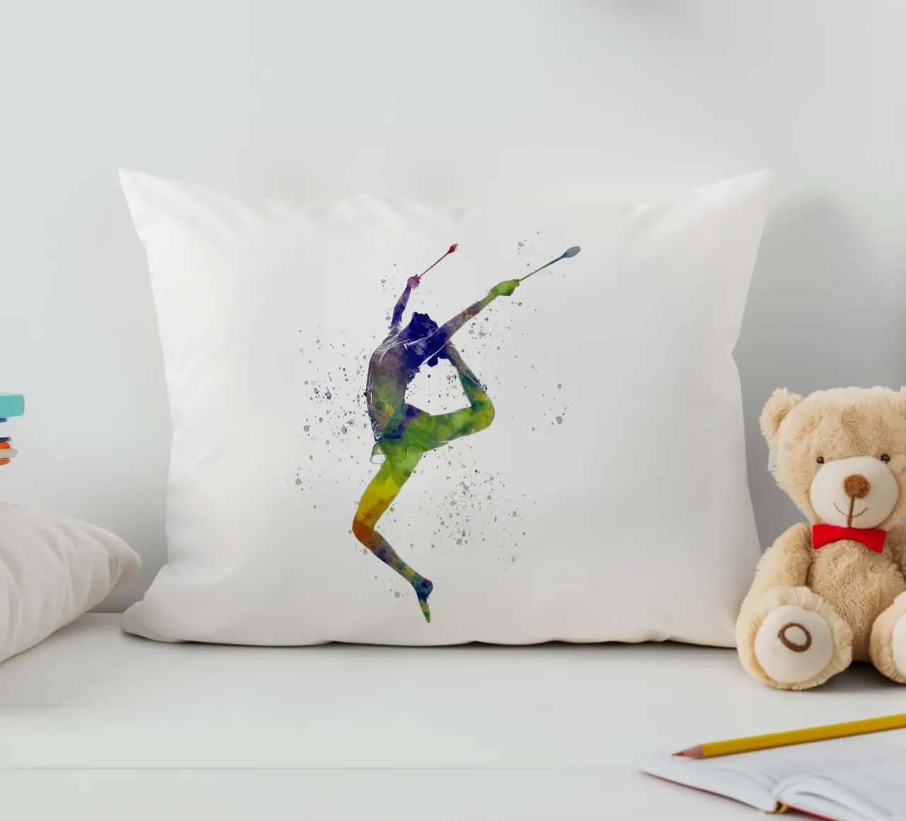 Ginnastica ritmica in acquerello cuscino da ⚽ Sports Pulse