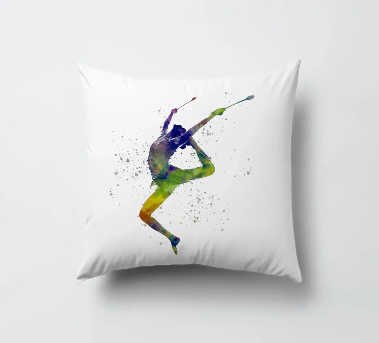 Ginnastica ritmica in acquerello cuscino da ⚽ Sports Pulse