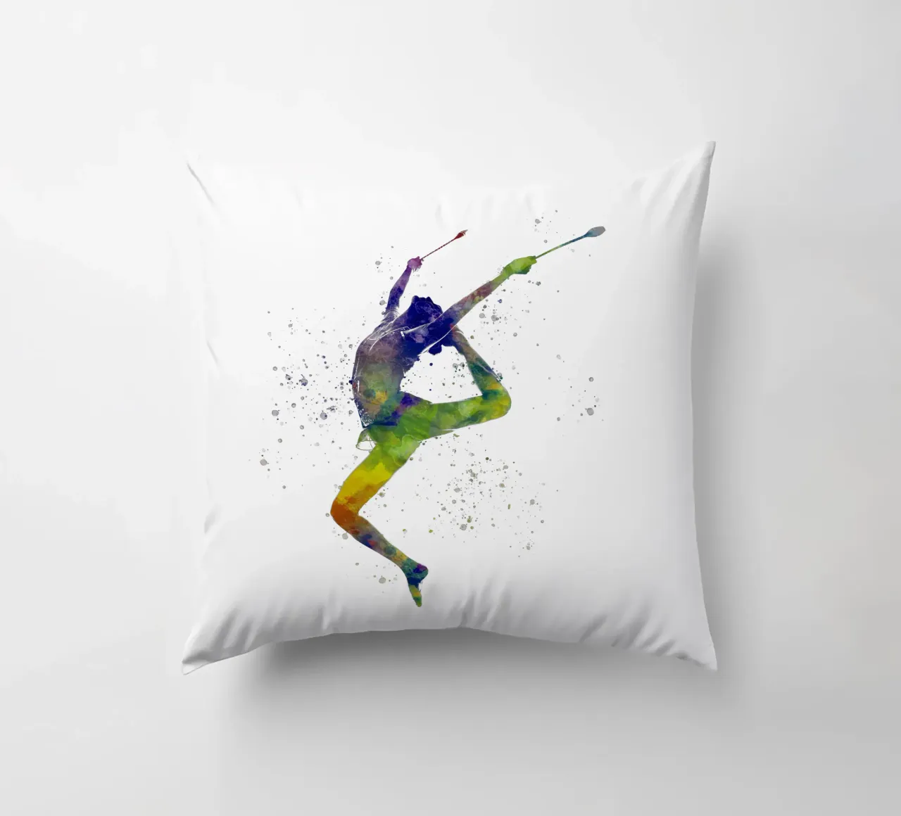 Ginnastica ritmica in acquerello cuscino da ⚽ Sports Pulse