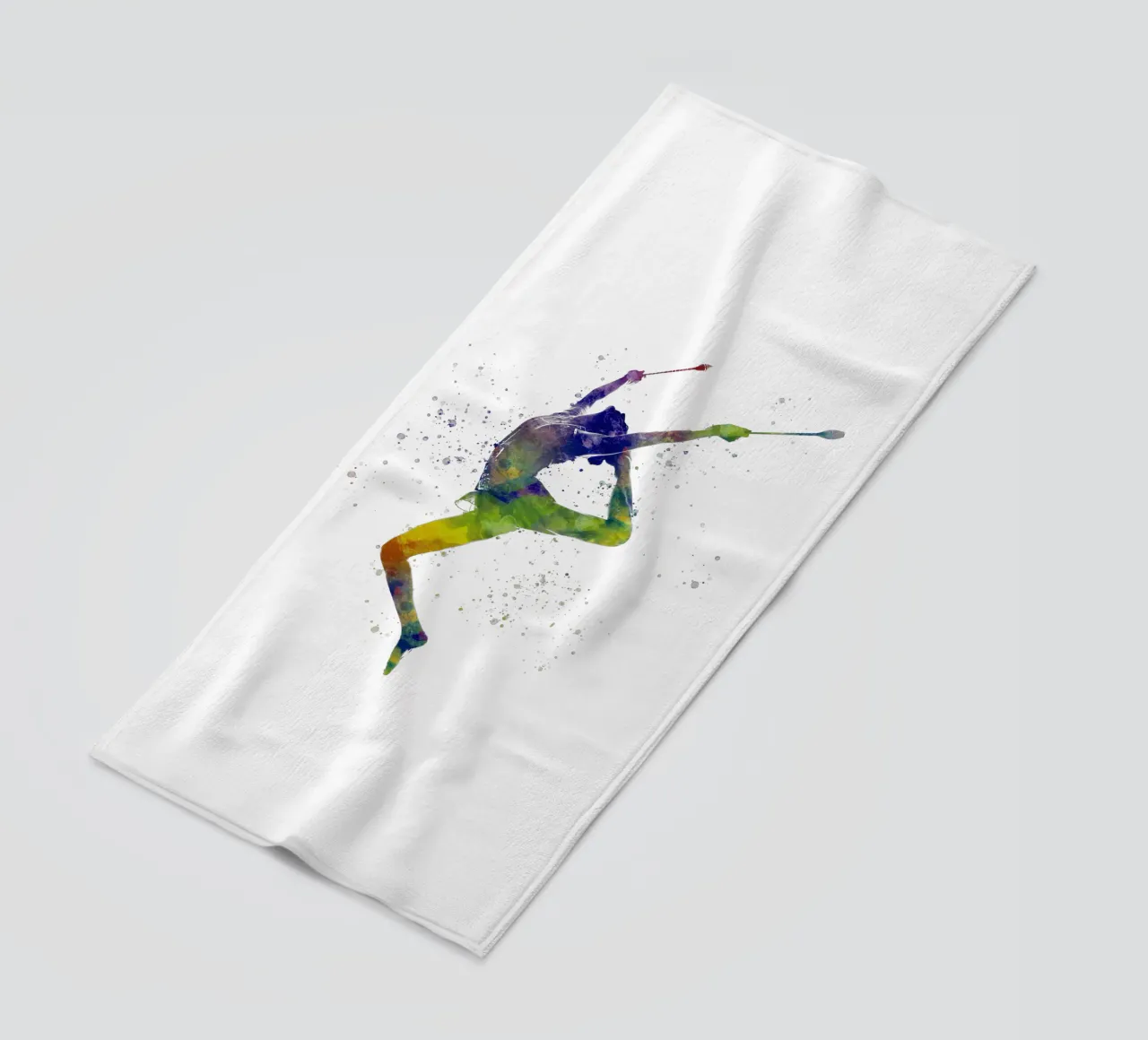 Ginnastica ritmica in acquerello telo mare da ⚽ Sports Pulse