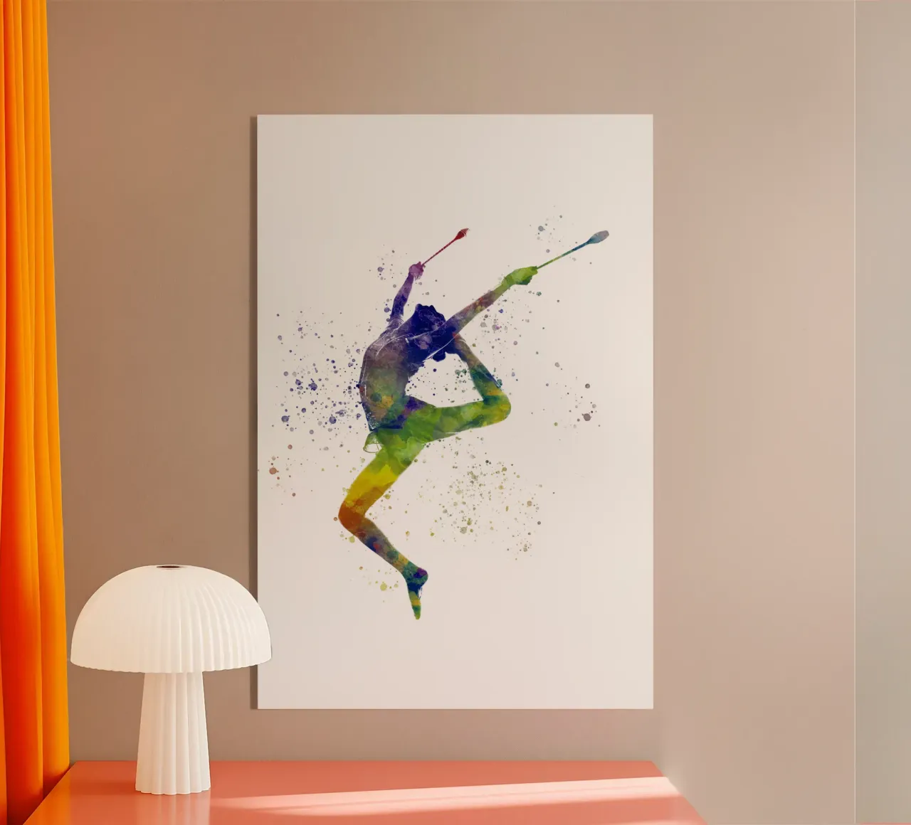 Ginnastica ritmica in acquerello plexiglass da ⚽ Sports Pulse