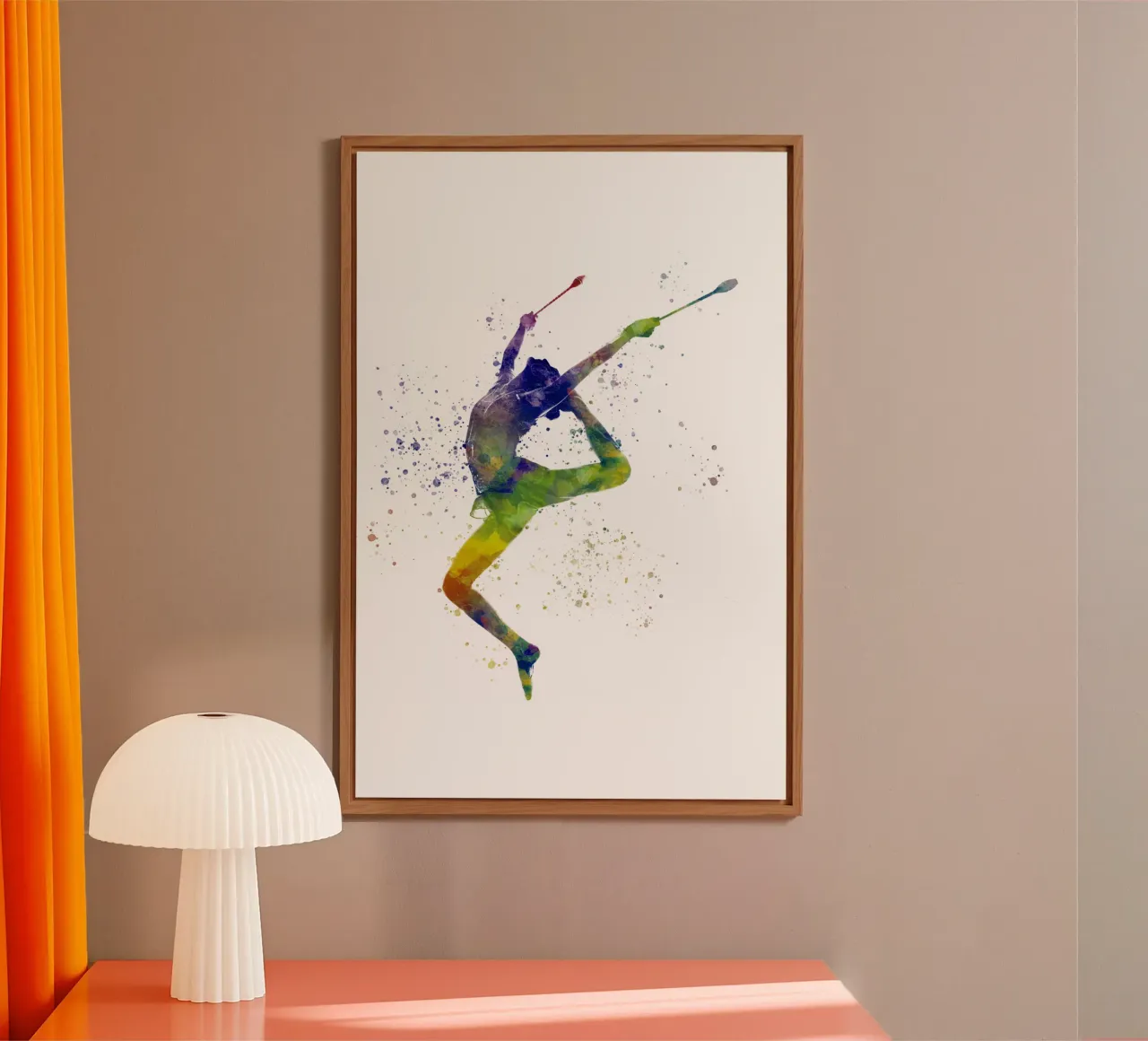Ginnastica ritmica in acquerello alluminio dibond da ⚽ Sports Pulse