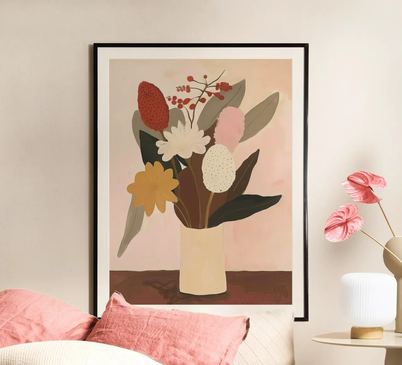 Nature morte douce poster avec cadre en aluminium de DaarbyN