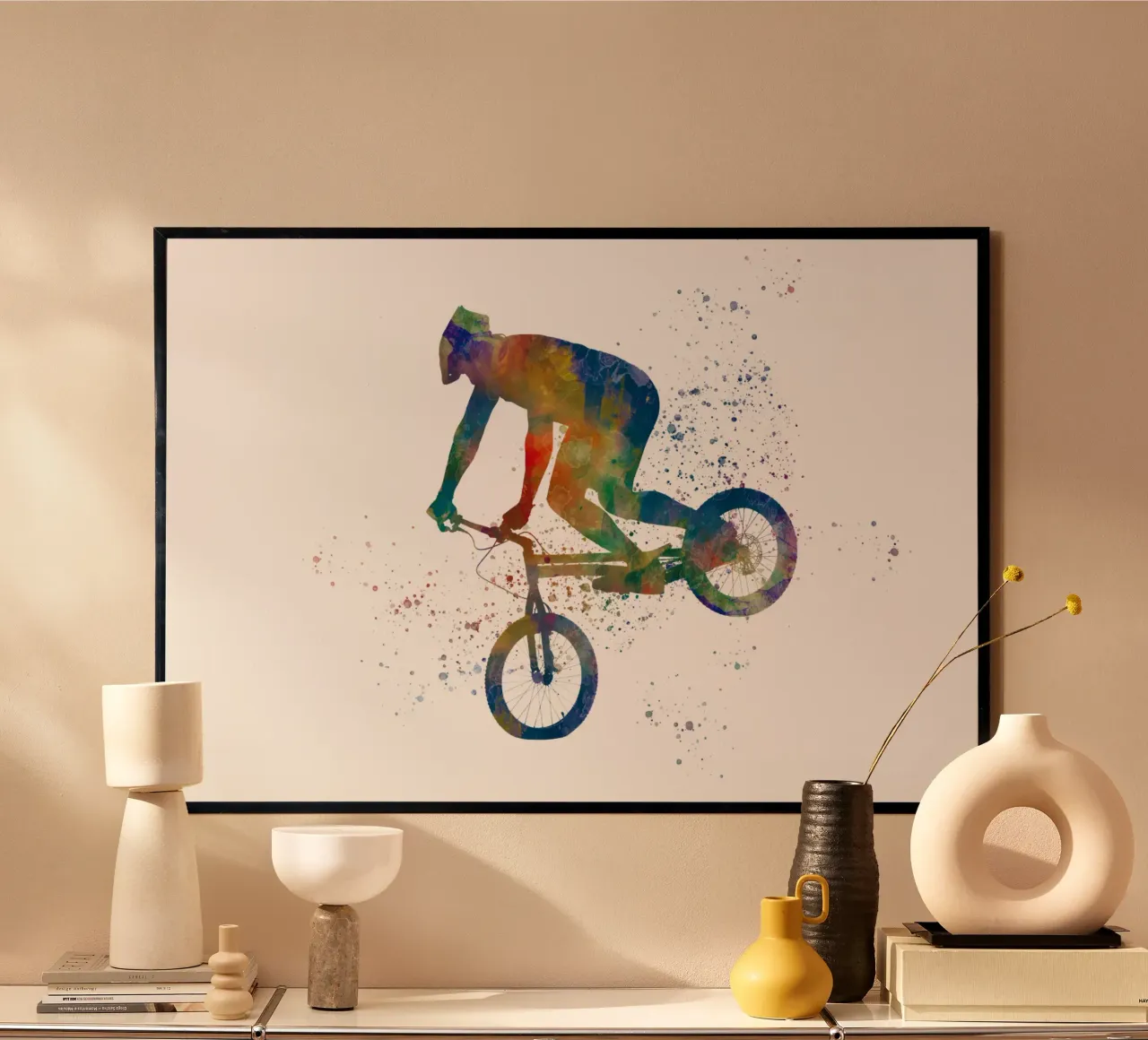 Gara di bici BMX ad acquerello poster da ⚽ Sports Pulse