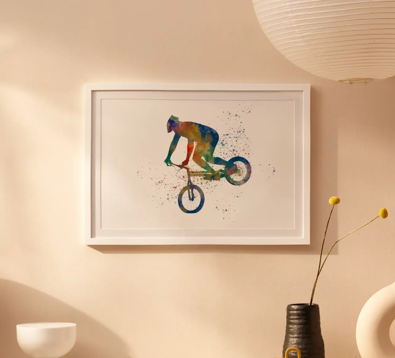 Gara di bici BMX ad acquerello poster da ⚽ Sports Pulse