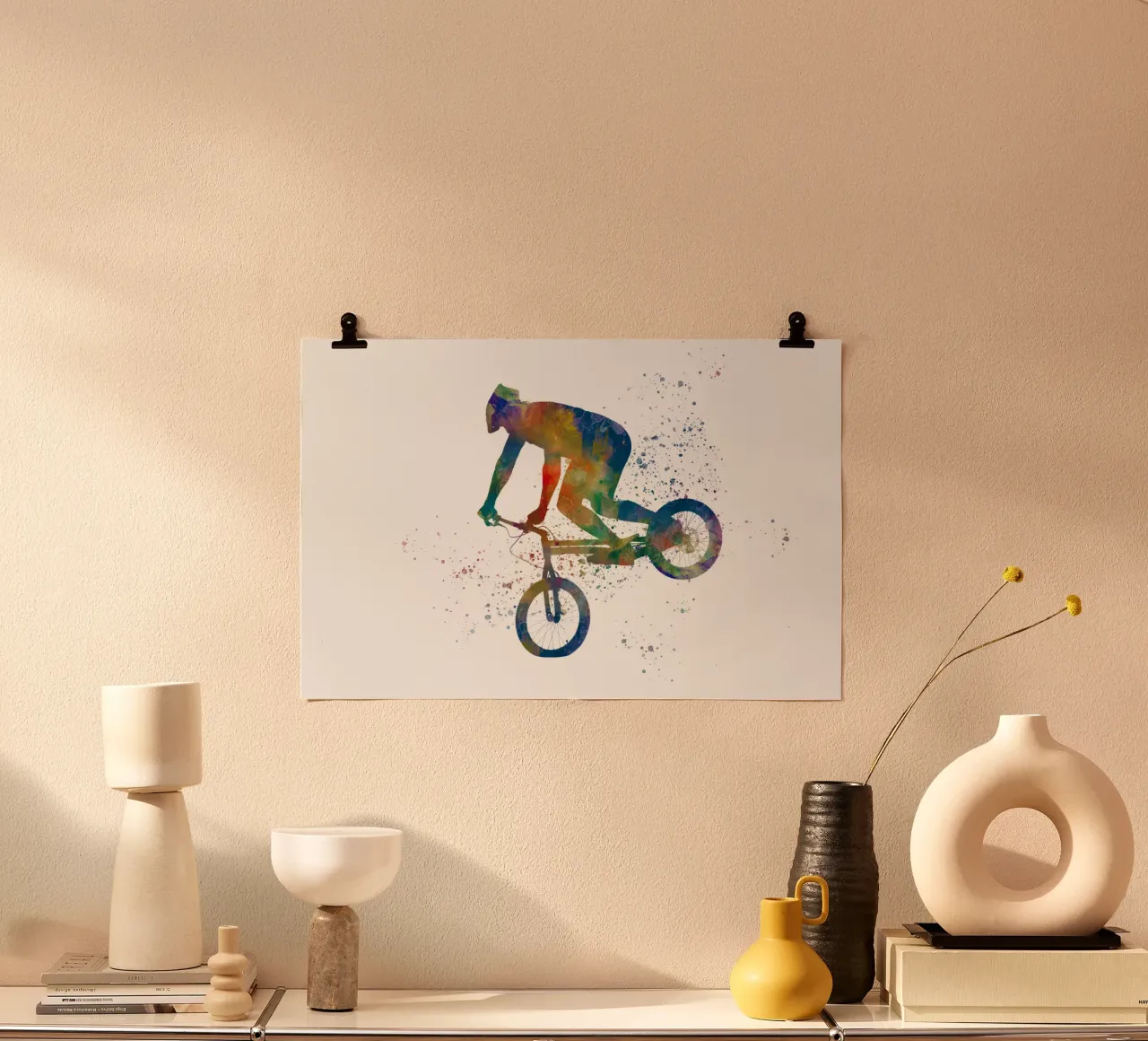 Gara di bici BMX ad acquerello poster da ⚽ Sports Pulse