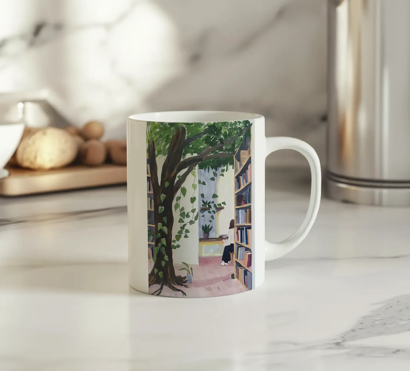 Library Garden ceramic mug by DaarbyN