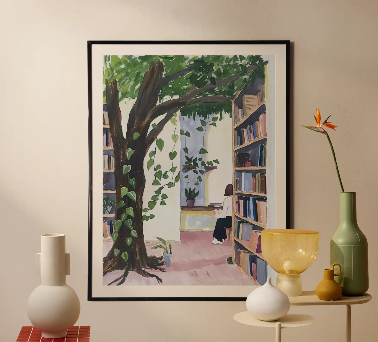 Giardino della biblioteca poster con telaio in plastica da DaarbyN