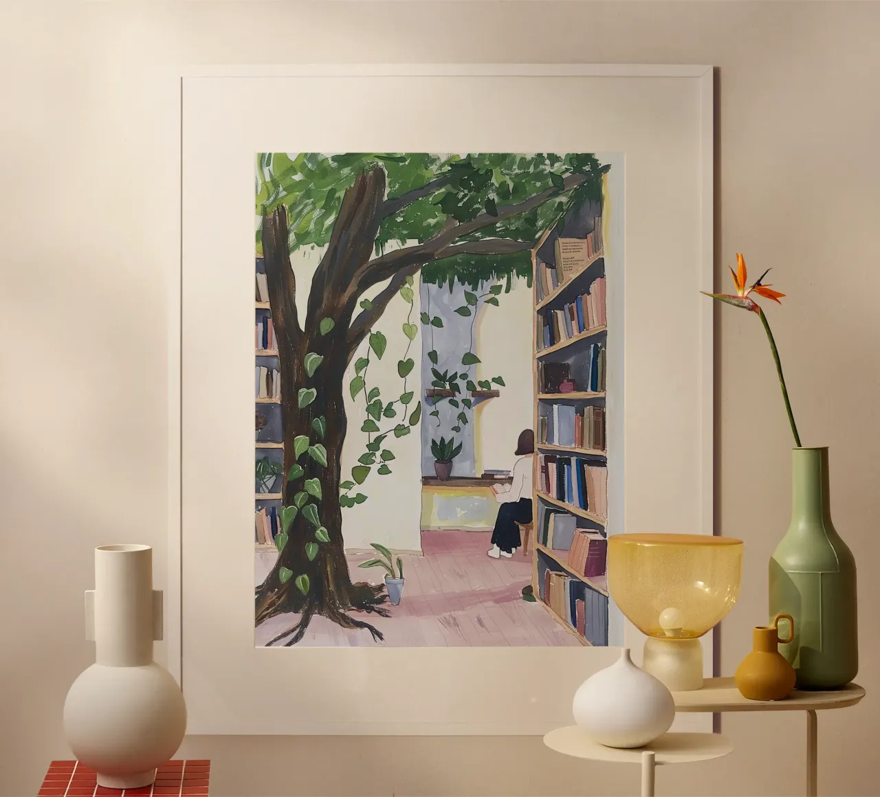 Giardino della biblioteca poster con telaio in plastica da DaarbyN