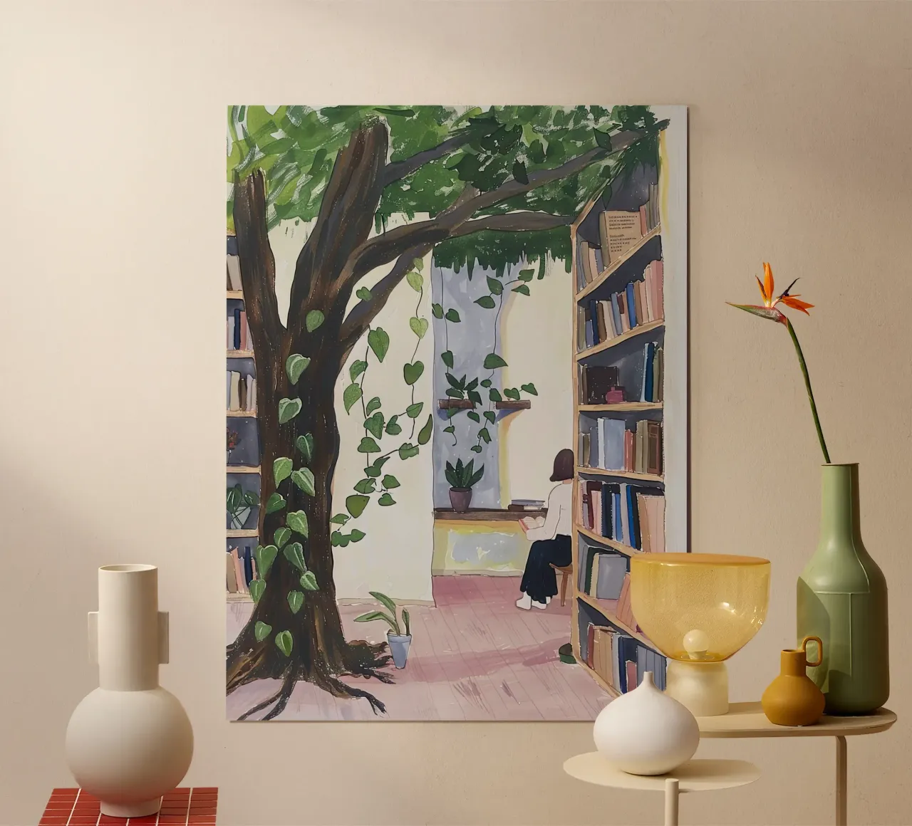 Giardino della biblioteca poster con telaio in plastica da DaarbyN