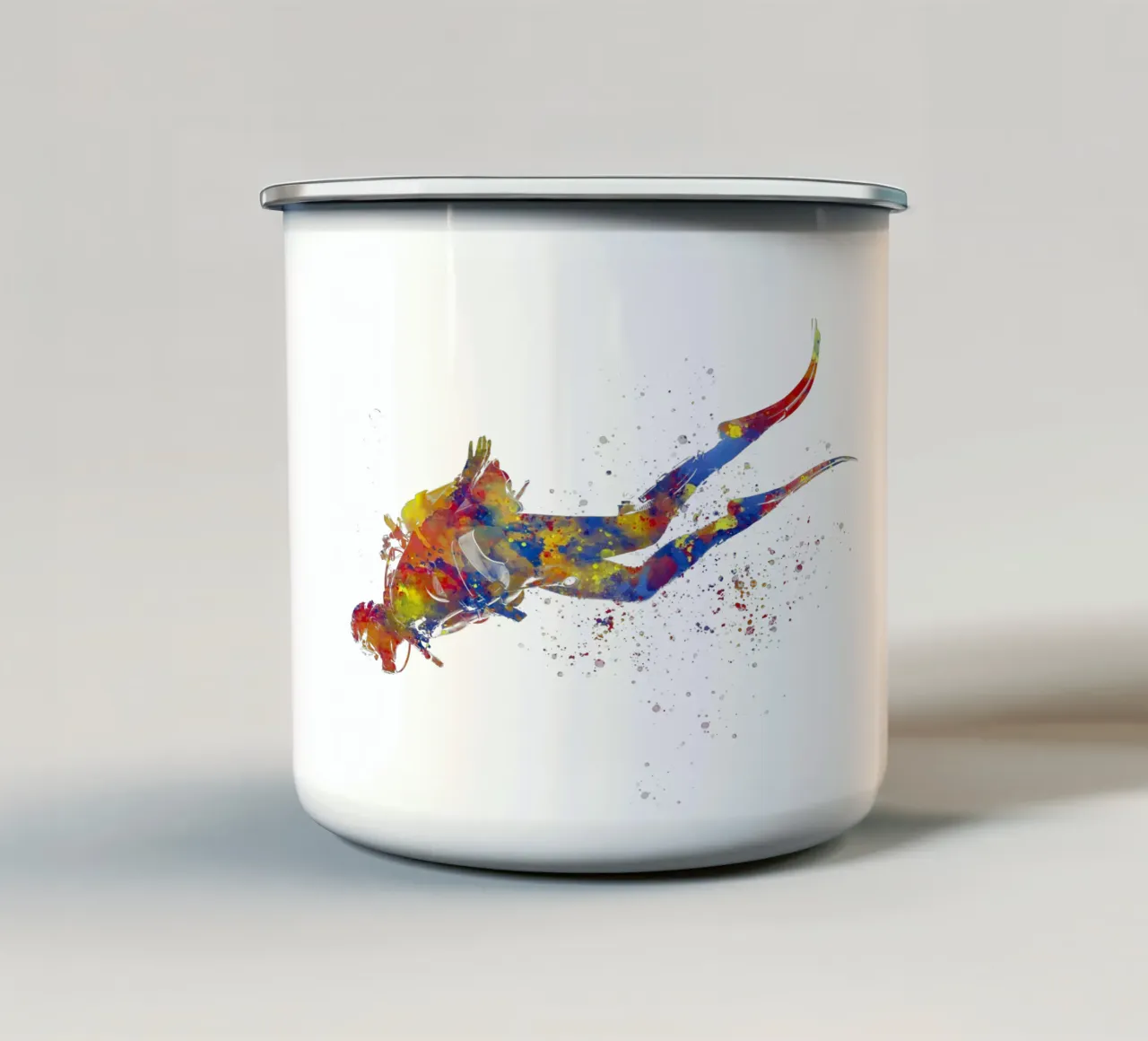 Tuffatore in acquerello tazza in smalto da ⚽ Sports Pulse