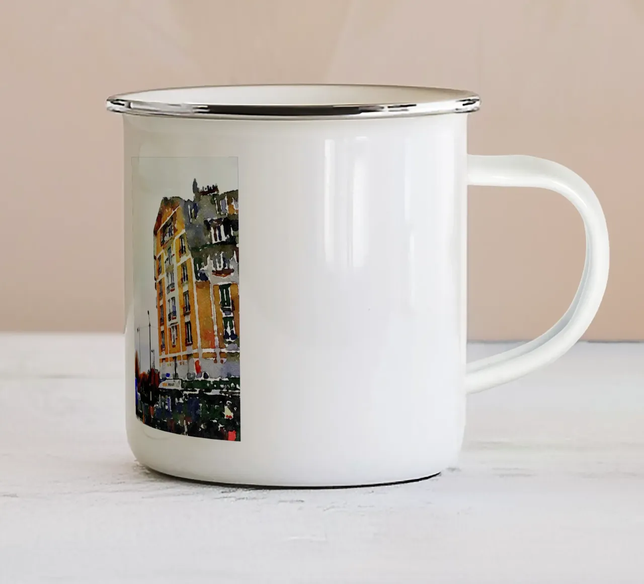 A Parigi tazza in smalto da Massimo Frascogna