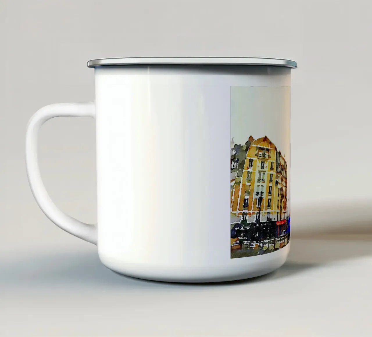 A Parigi tazza in smalto da Massimo Frascogna