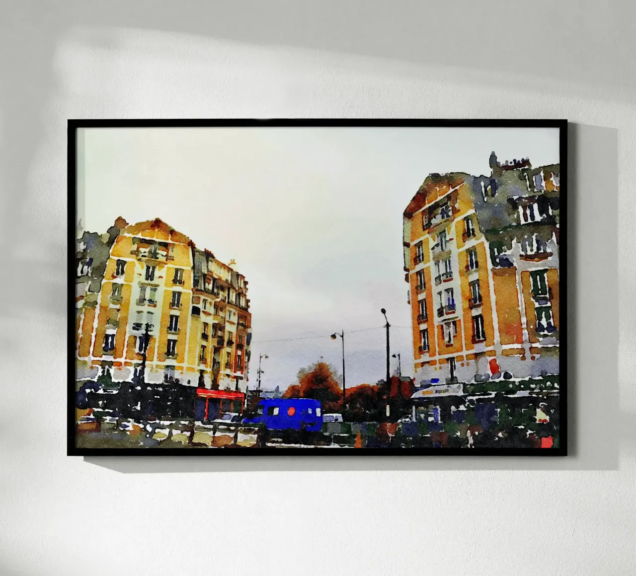 A Parigi poster con telaio in legno da Massimo Frascogna