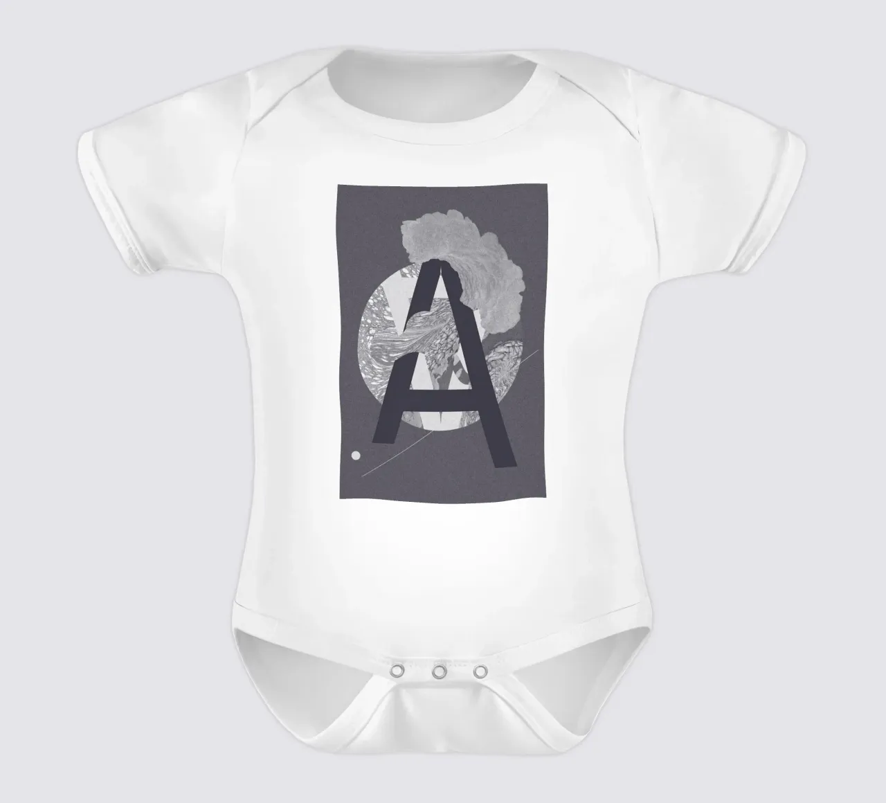 Grey-A body neonato maniche corte da Andreas Jarner