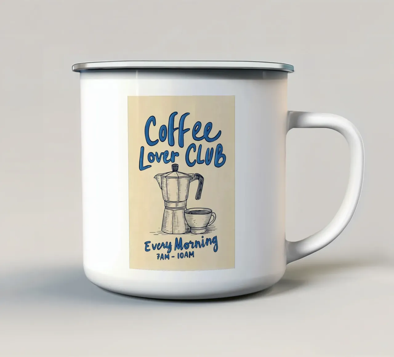 Caffè ogni mattina tazza in smalto da Carinaprint