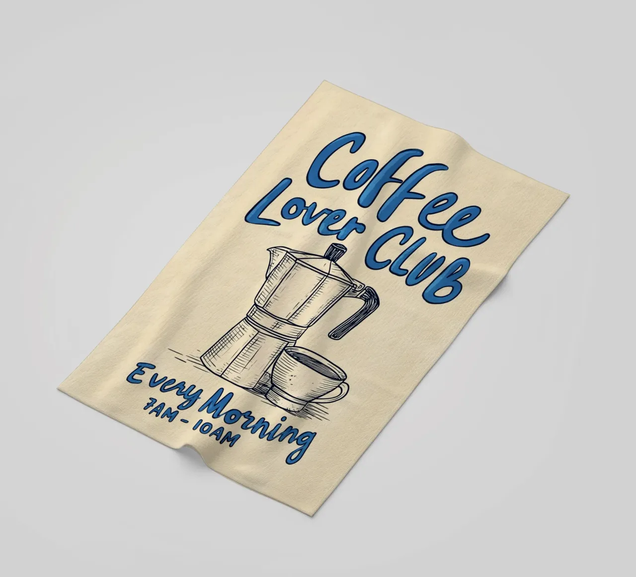 Caffè ogni mattina telo mare da Carinaprint