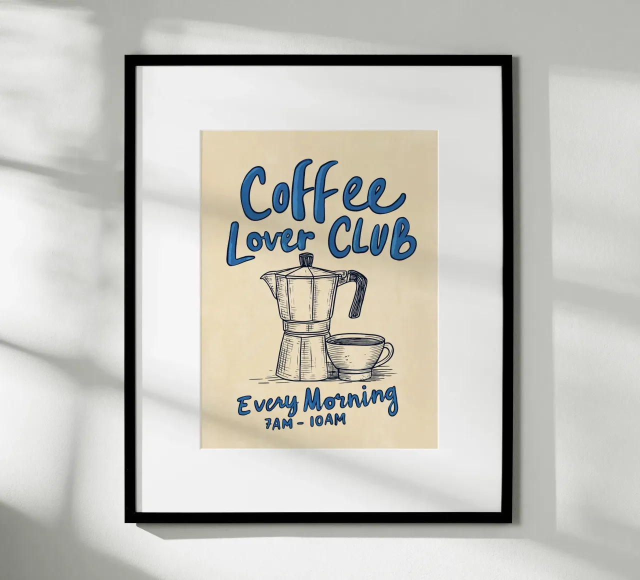 Caffè ogni mattina poster con telaio in plastica da Carinaprint