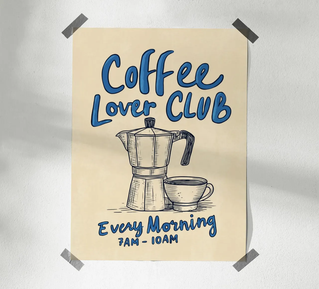 Caffè ogni mattina poster con telaio in plastica da Carinaprint