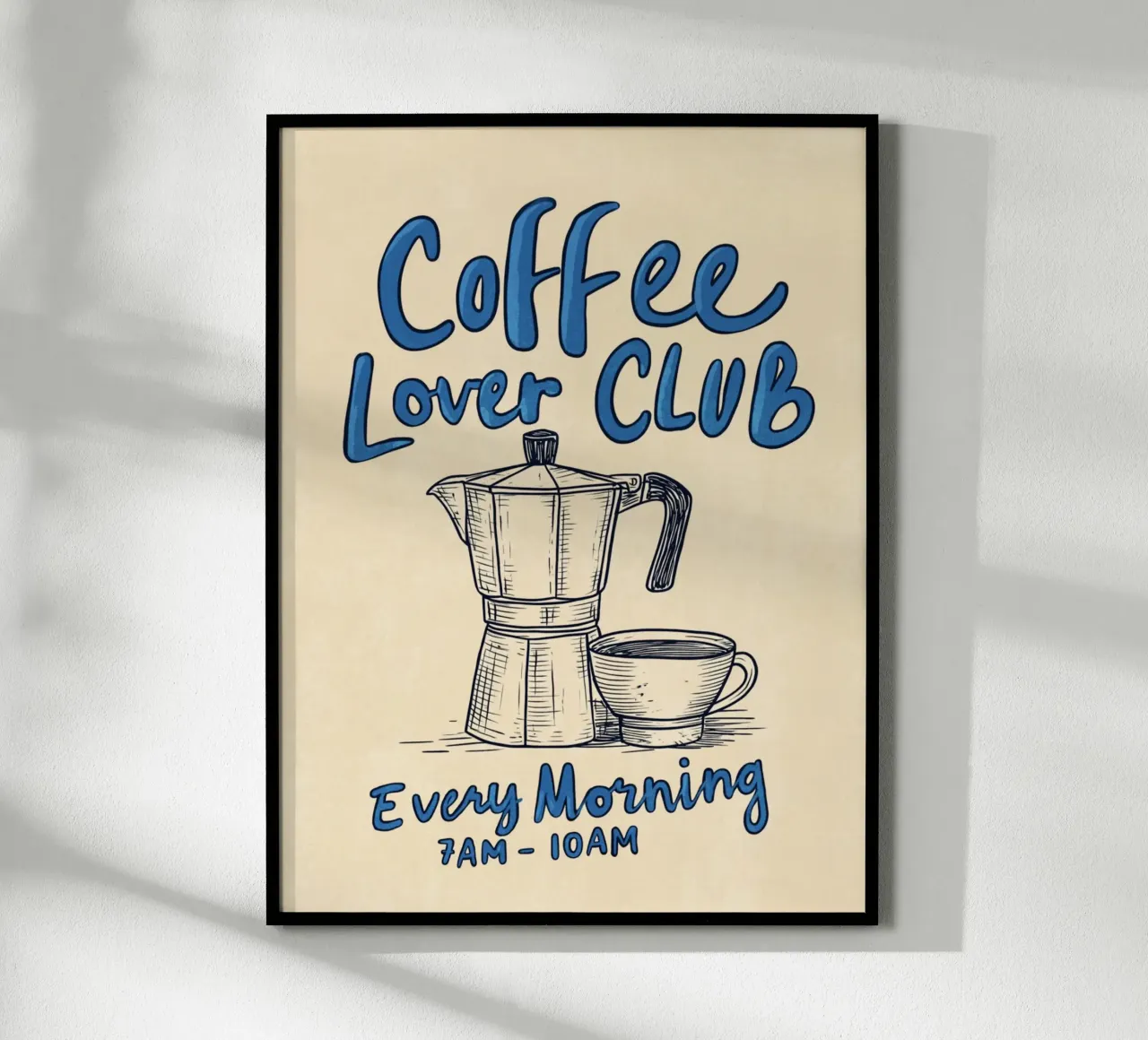 Caffè ogni mattina poster con telaio in plastica da Carinaprint