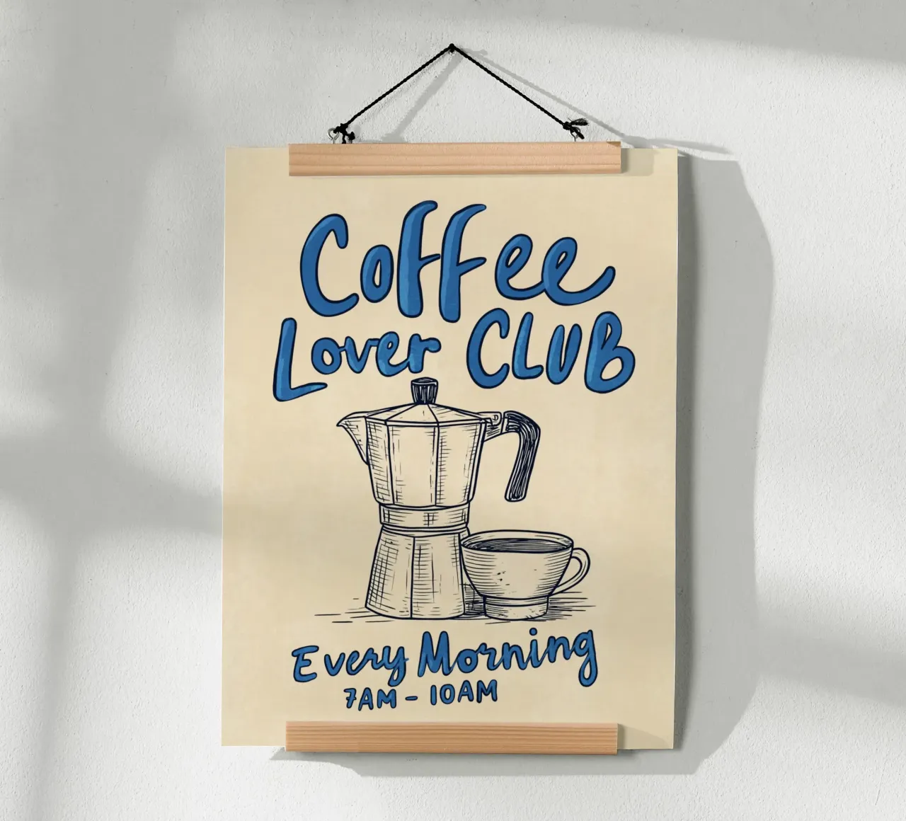 Caffè ogni mattina poster con telaio in plastica da Carinaprint