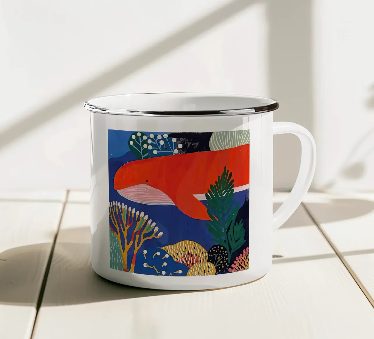 Balena rossa tazza in smalto da DaarbyN