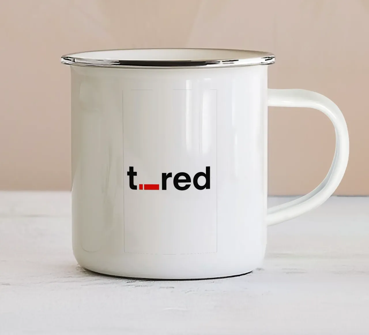 t._red tazza in smalto da Type & Tape