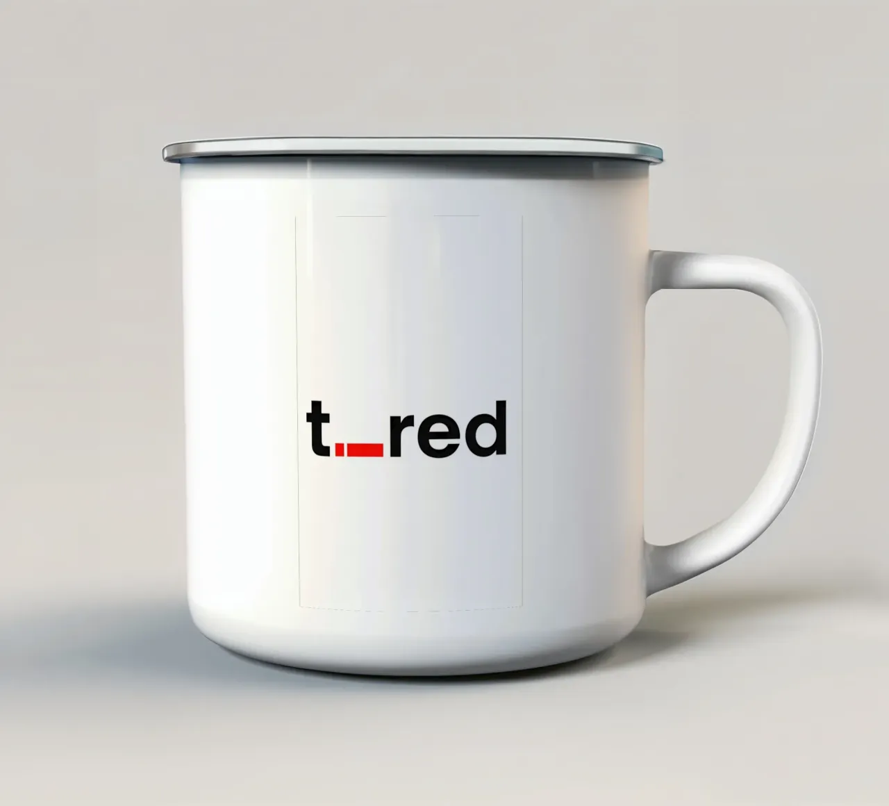 t._red tazza in smalto da Type & Tape
