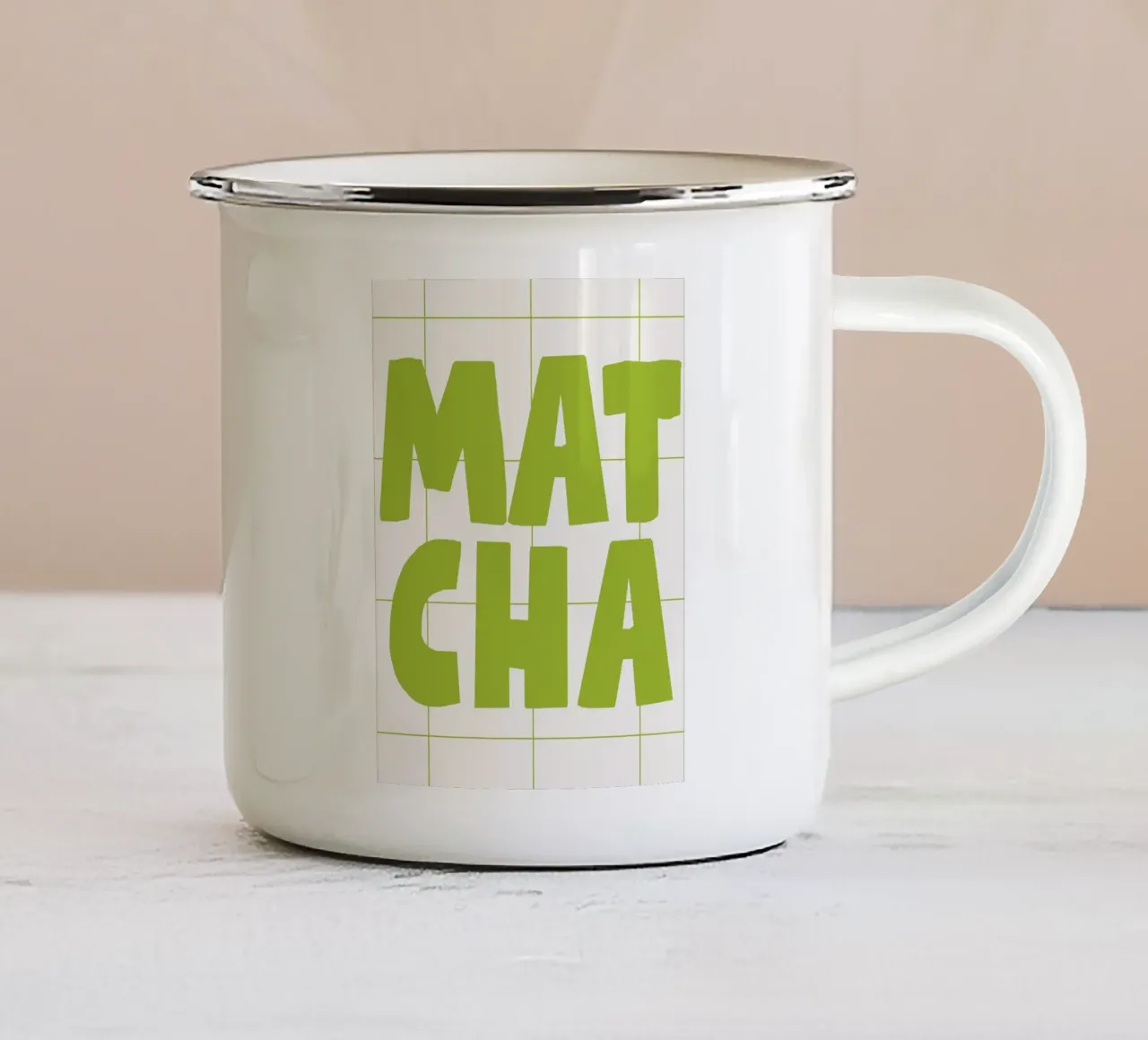 Matcha Mood tazza in smalto da Attaboy Dsgn