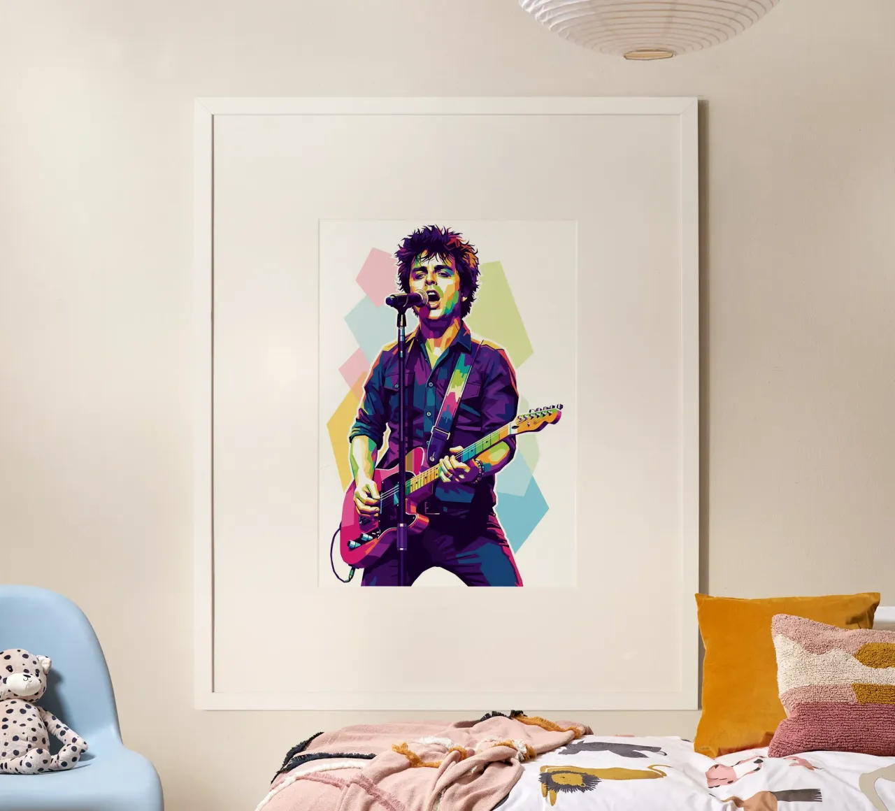 Billie Joe Armstrong - Green Day #1 poster con telaio in alluminio da Hantamrata