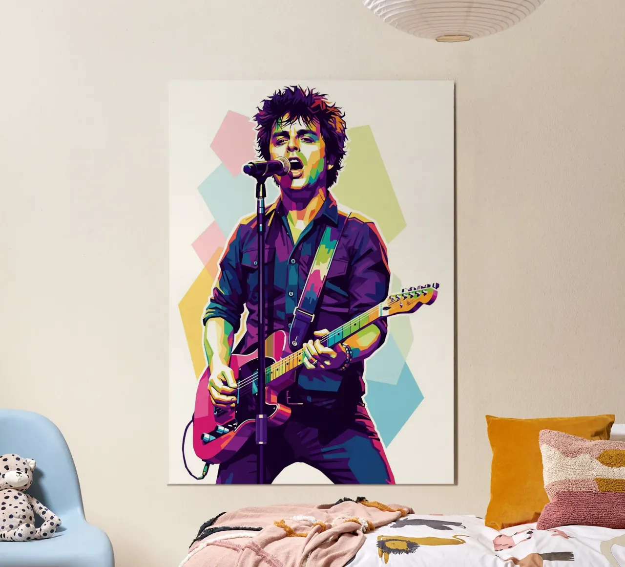 Billie Joe Armstrong - Green Day #1 poster con telaio in alluminio da Hantamrata
