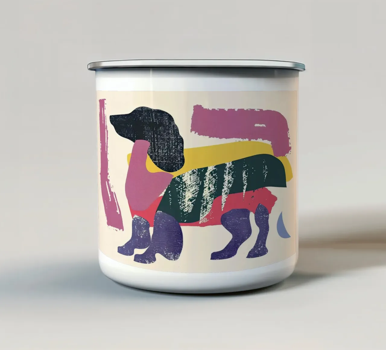 Canino astratto tazza in smalto da DaarbyN