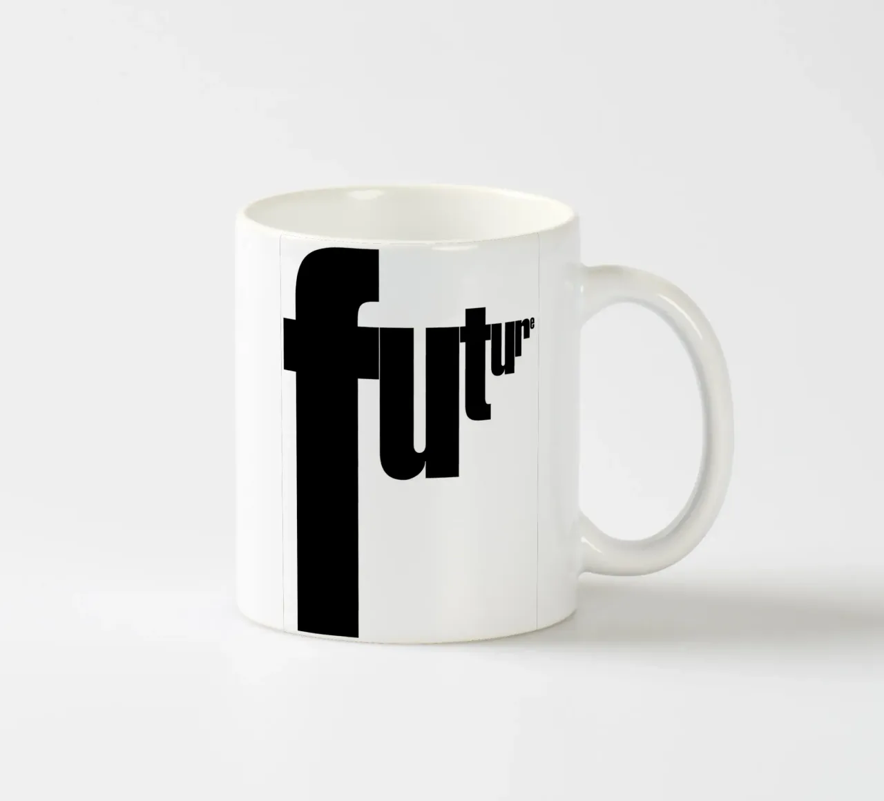 future tazza in ceramica da Type & Tape