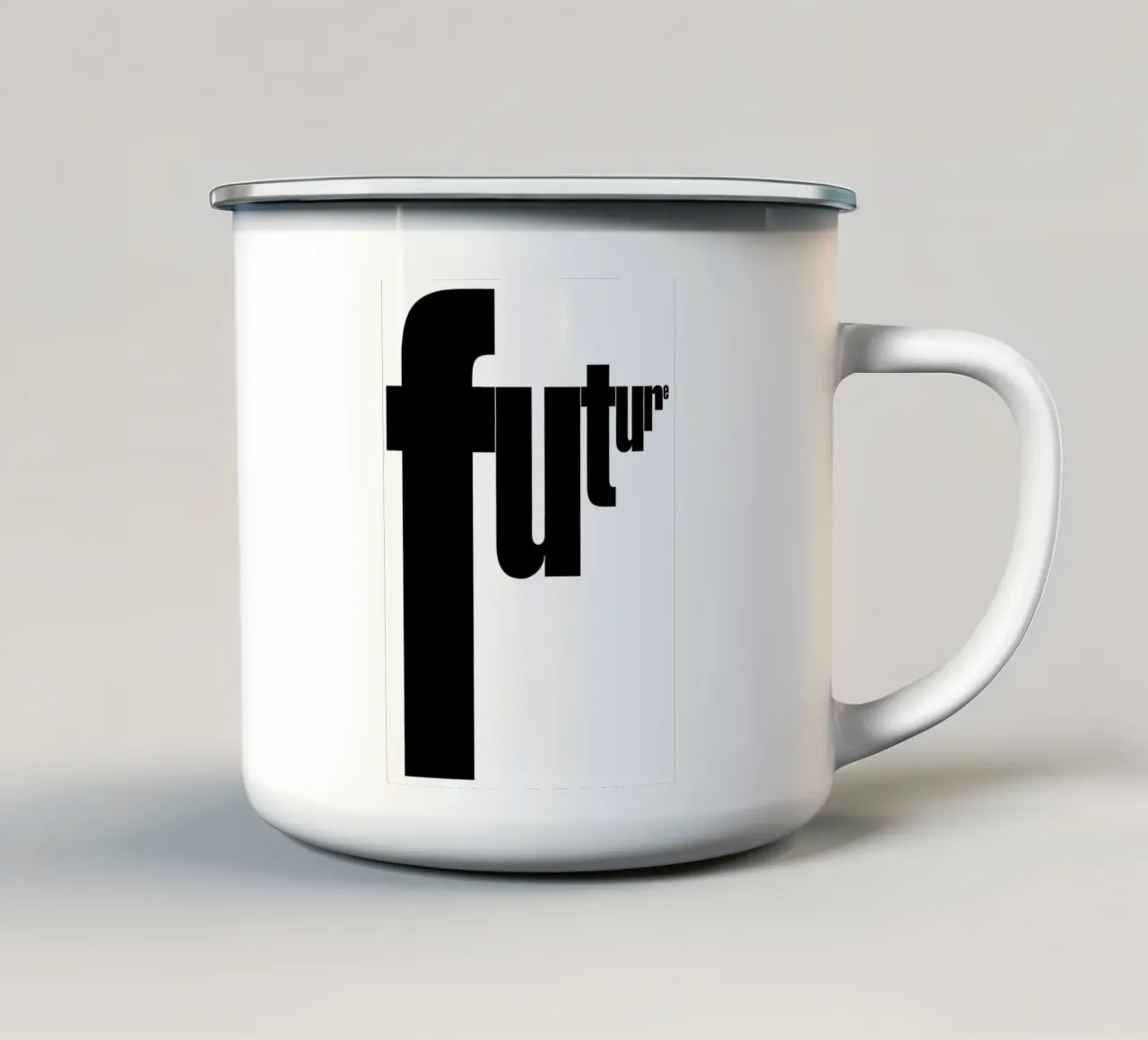 future tazza in smalto da Type & Tape