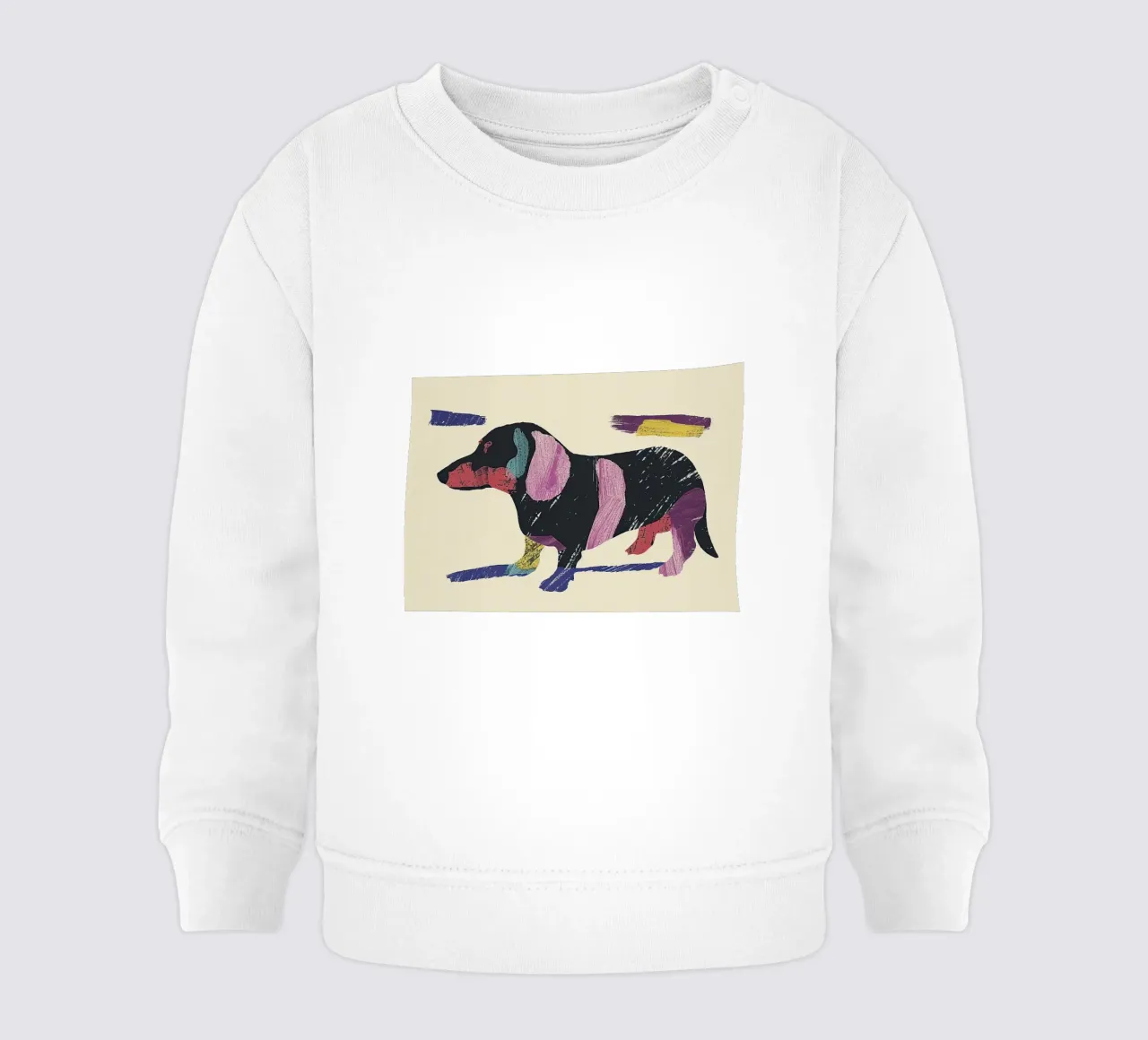 Teckel con bloques de color sudadera de bebé de DaarbyN